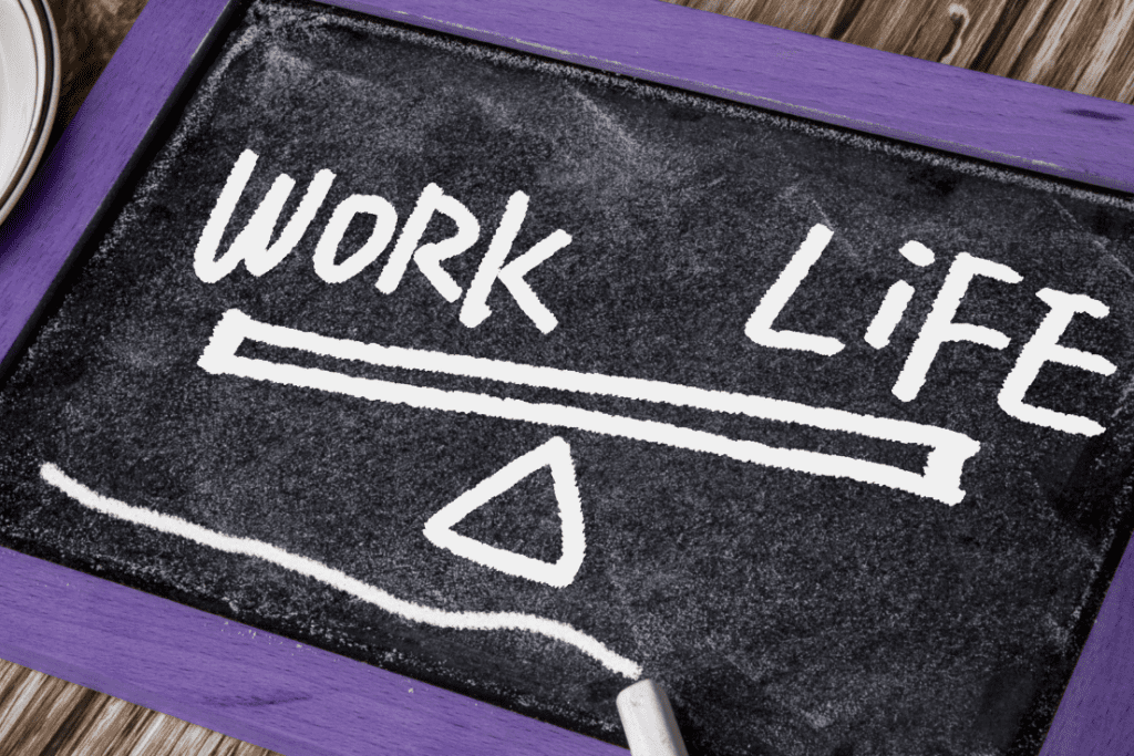 Work life balance on chalkboard