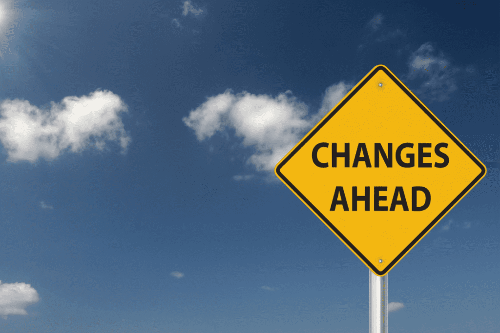 Changes ahead road sign